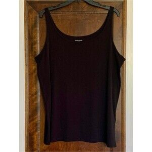 Eileen Fisher Black Tank Top Size 2X Organic Cotton Excellent Condition